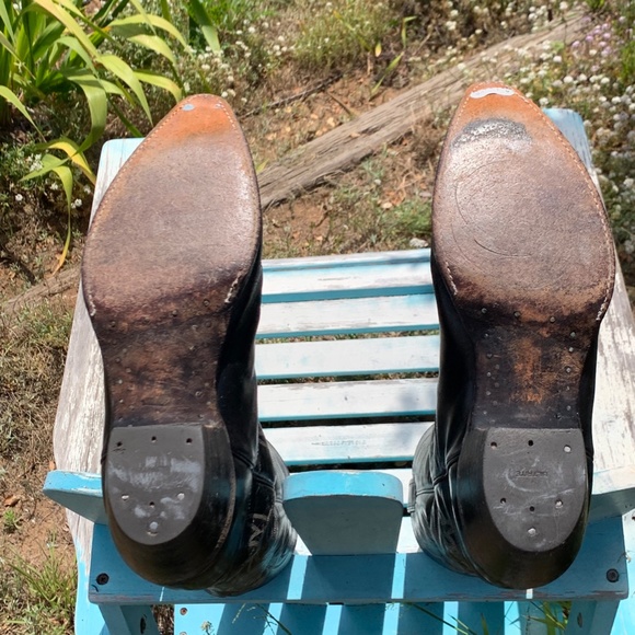 Vintage Justin Cowboy Boots Black size 11 1/2 D Made in USA - Picture 7 of 11